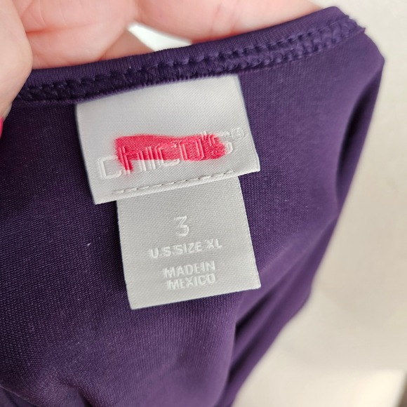 Chico's Tank Top Plum Purple Sleeveless Scoop Neck Stretch Women's Size‎ XL - Picture 4 of 6